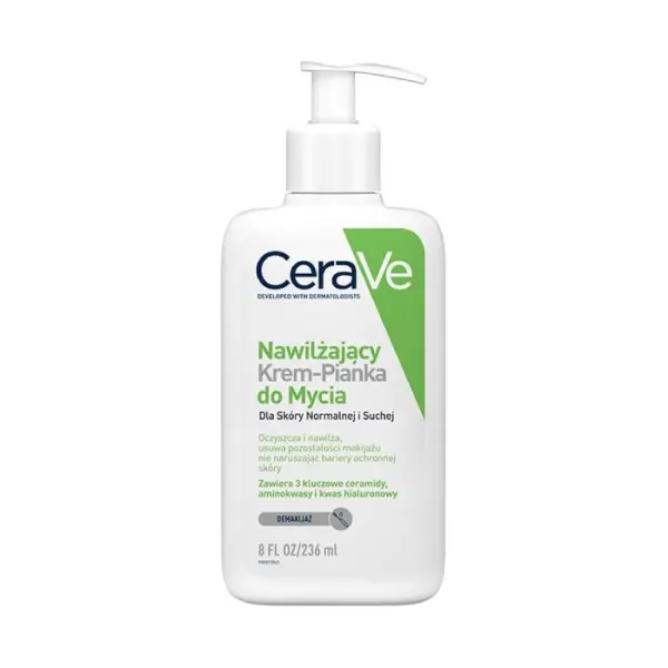 CERAVE Nawilżający krem-pianka do mycia, 236 ml