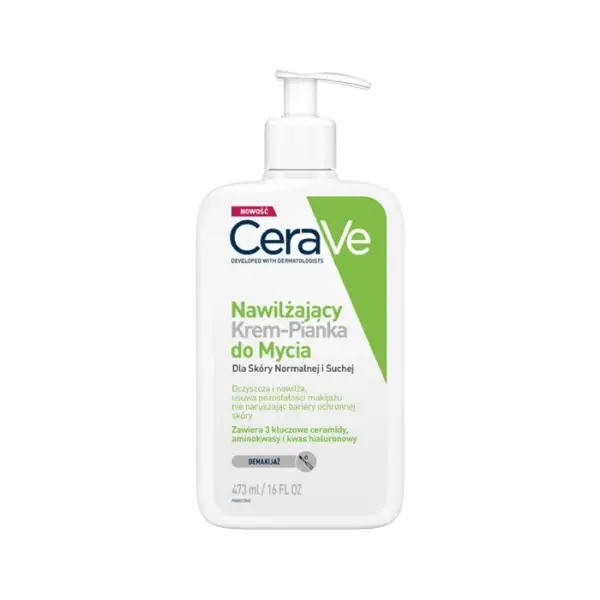 CERAVE Nawilżający krem-pianka do mycia, 473 ml