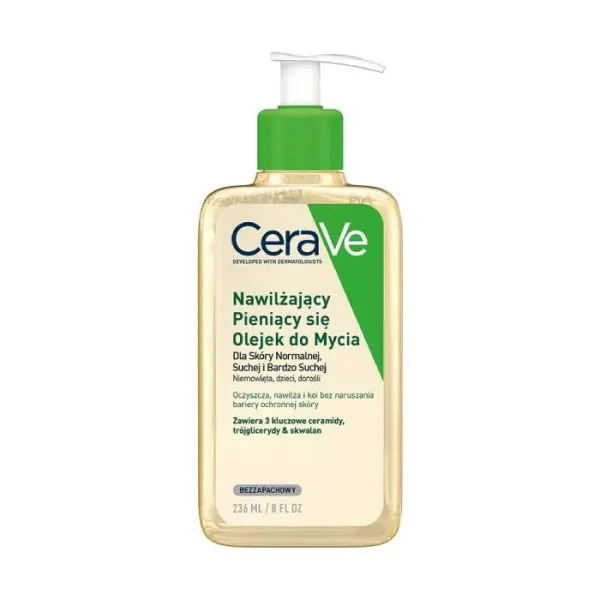 CERAVE Nawilżający pieniący się olejek do mycia, 236 ml