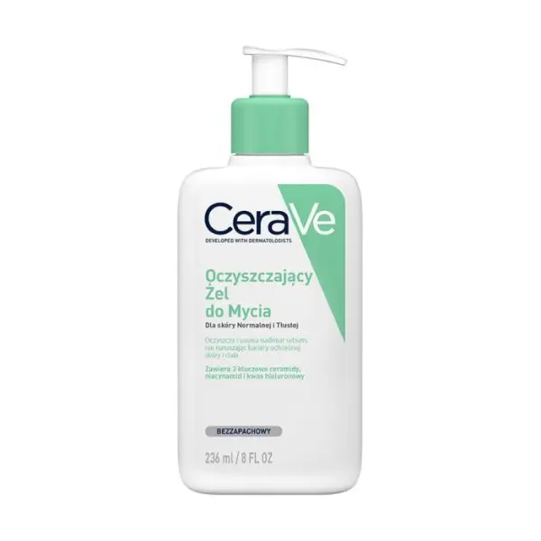 CERAVE Oczyszczający żel do mycia dla skóry normalnej i tłustej, 236 ml