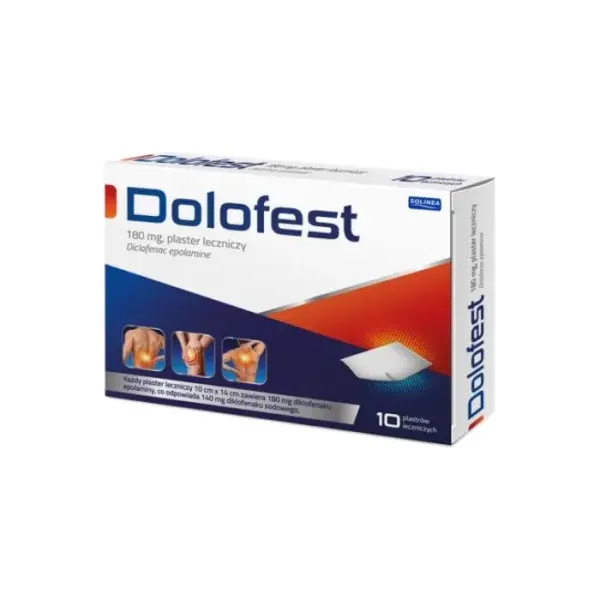 DOLOFEST plaster leczniczy 180 mg, 10 sztuk