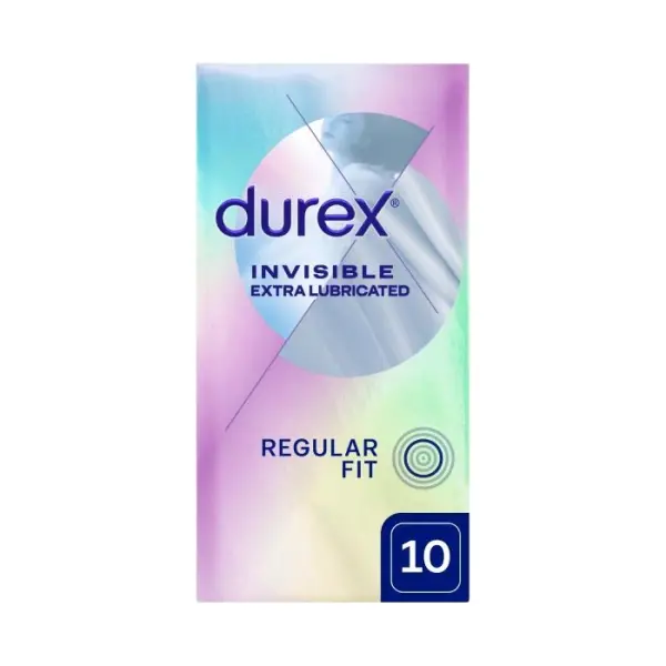 DUREX Invisible Prezerwatywy dodatkowo nawilżane, 10 sztuk