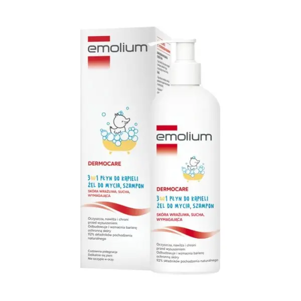 EMOLIUM Dermocare 3w1 Płyn żel szampon 400 ml