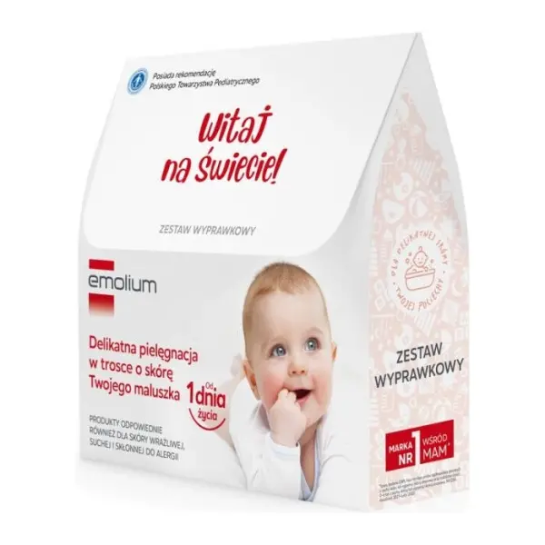 EMOLIUM Zestaw Wyprawkowy Emulsja do kąpieli 400 + Emulsja do ciała 400 + krem 75g
