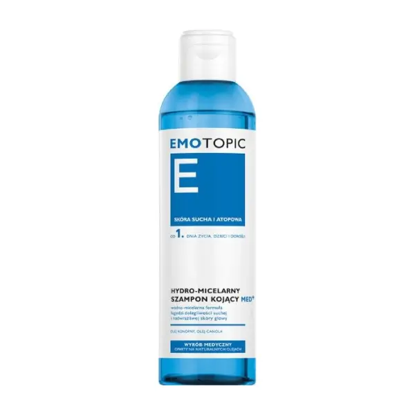 EMOTOPIC Med+ Hydro-micelarny szampon do mycia włosów kojący, 250 ml