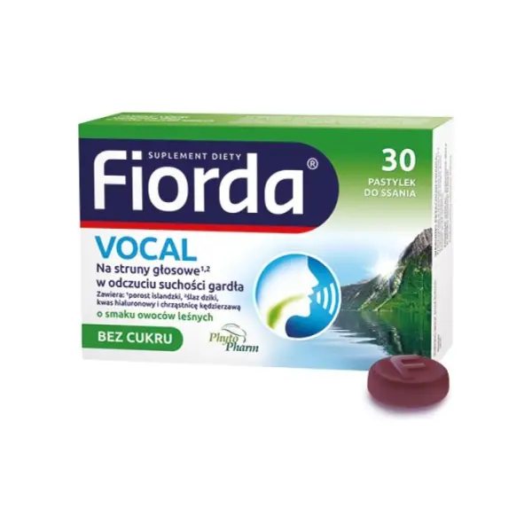 FIORDA Vocal o smaku owoców leśnych, 30 pastylek