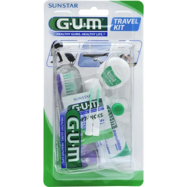 GUM Travel-Kit Zestaw podróżny: pasta 12 ml+ szczoteczka + nić