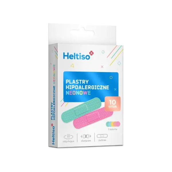 HELTISO Plastry hipoalergiczne neonowe, 10 sztuk