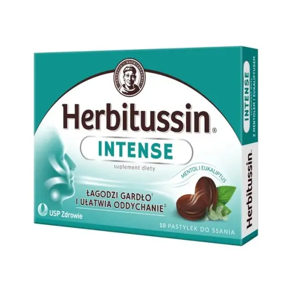 HERBITUSSIN Intense pastylki do ssania, 10 sztuk