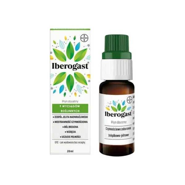 IBEROGAST płyn doustny w zaburzeniach żołądkowo-jelitowych, 20 ml