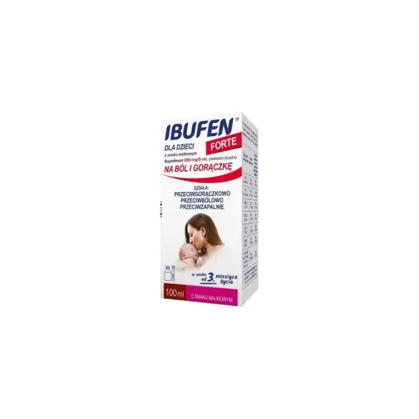 Ibufen dla dzieci FORTE o smaku malinowym 100 ml