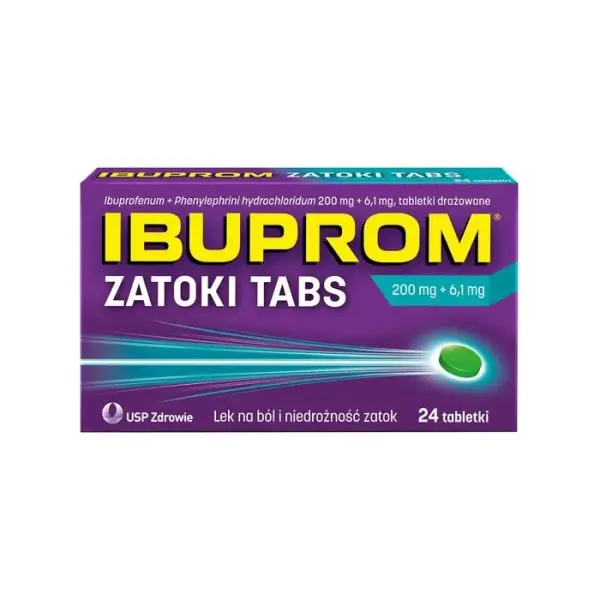 IBUPROM Zatoki Tabs 200mg+6,1mg, 24 tabletki
