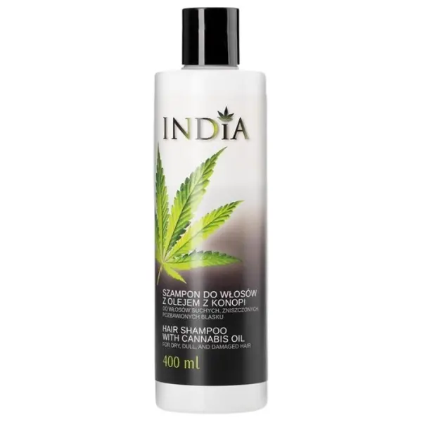 INDIA Szampon do mycia włosów z olejem z konopnym, 400 ml