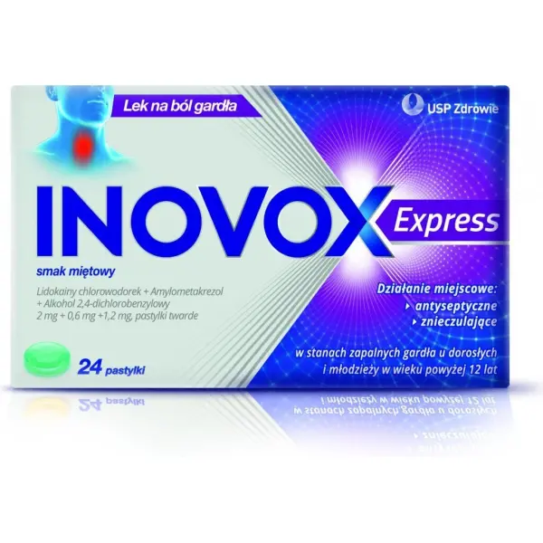 Inovox Express smak miętowy 24 pastylki