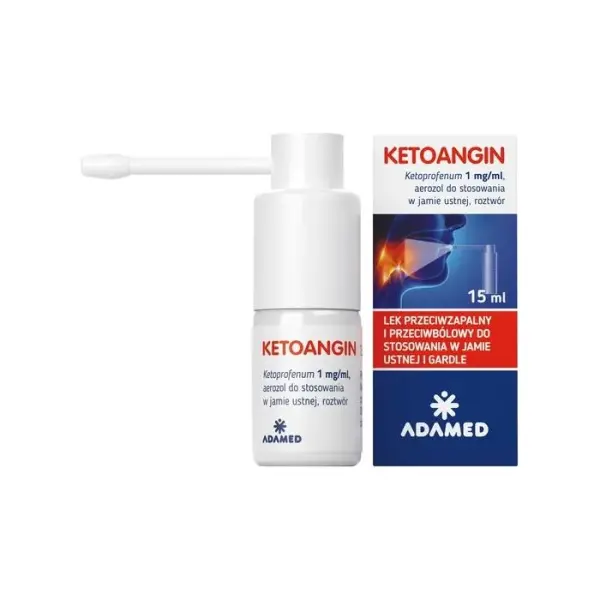 KETOANGIN aerozol do stosowania w jamie ustnej, 15 ml