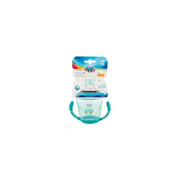 Kubek niekapek 230ml CANPOL BABIES miękki silikonowy ustnik Toys 56/502_turkusowy