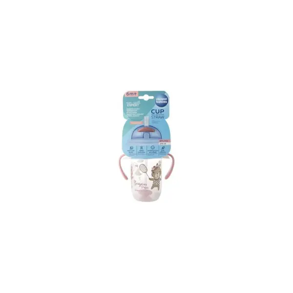 Kubek niekapek z rurką i odważnikiem 270ml CANPOL BABIES BONJOUR PARIS 56/607_red