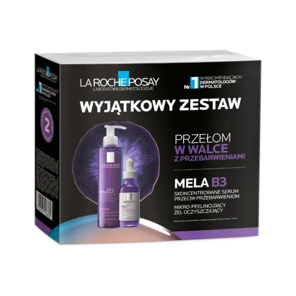 LA ROCHE-POSAY ZESTAW Mela B3 serum, 30 ml + żel do mycia, 200 ml