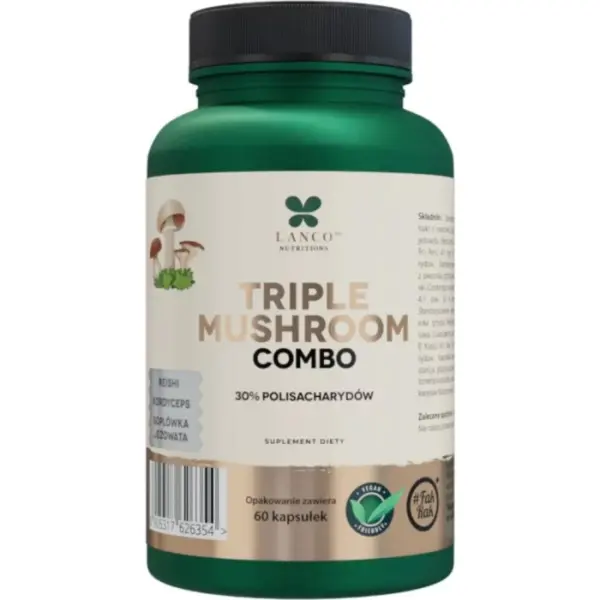 LANCO NUTRITIONS Triple Mushroom Combo, 60 kapsułek
