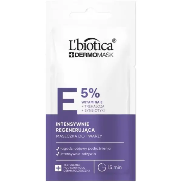 L'BIOTICA Dermomask intensywnie regenerująca maska z witaminą E, 8 ml