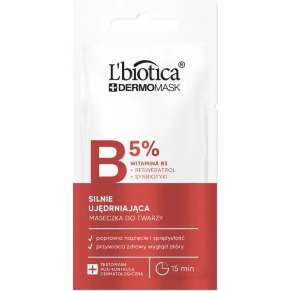 L'BIOTICA Dermomask silnie ujędrniająca maska z witaminą B3, 8 ml