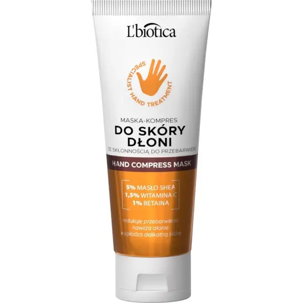 L'BIOTICA Maska-Kompres do skóry dłoni ze skłonnością do przebarwień 75 ml