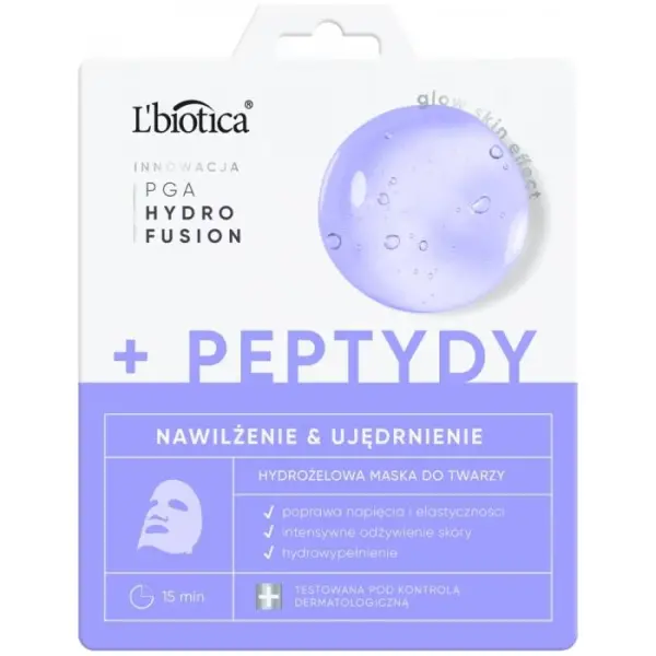 L'BIOTICA PGA Hydro Fusion Hydrożelowa maska do twarzy z peptydami, 1 sztuka