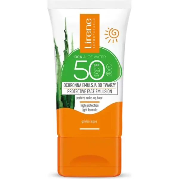 LIRENE Emulsja do twarzy ochronna SPF50+ z aloesem, 50 ml