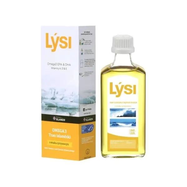 LYSI Tran islandzki o smaku cytrynowym, 240ml