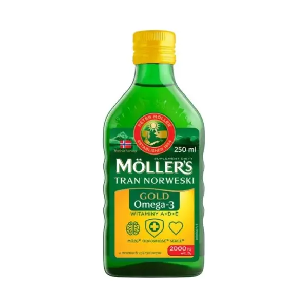 MOLLERS GOLD Tran Norweski płyn o smaku cytrynowym, 250 ml