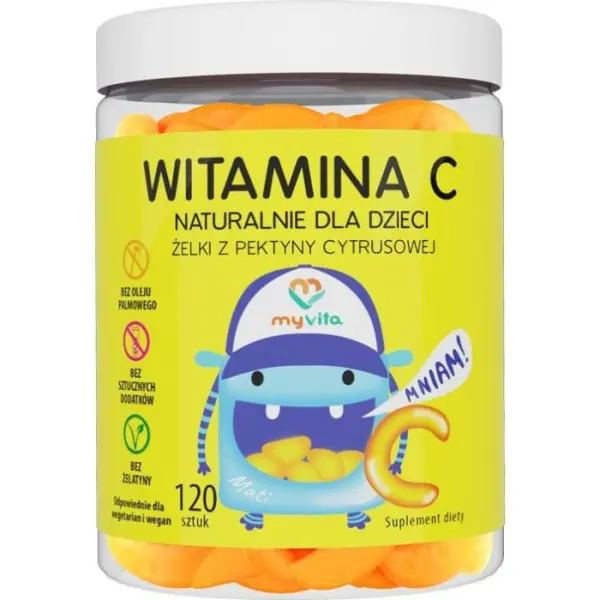 MYVITA Witamina C naturalne żelki dla dzieci, 120 sztuk
