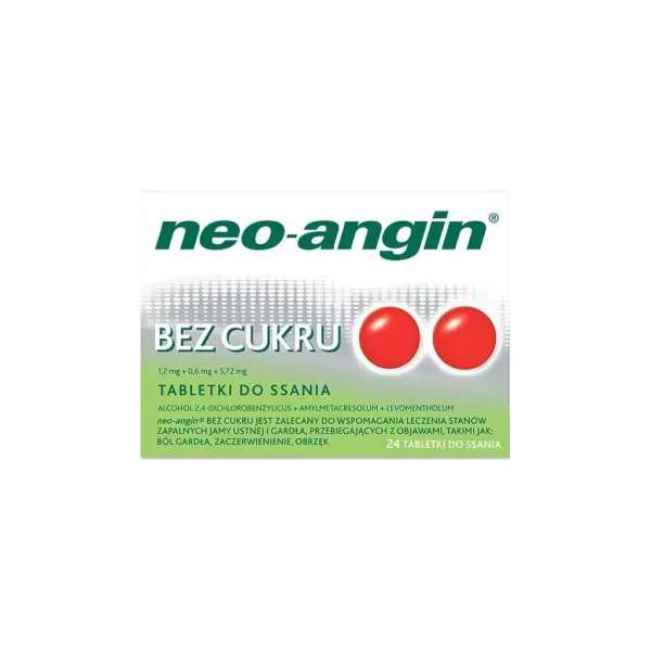 Neo-Angin bez cukru 24 tabletki do ssania