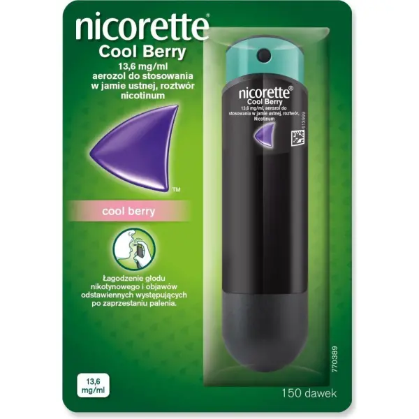 NICORETTE COOL BERRY Aerozol do jamy ustnej 136mg/ml, 150 dawek