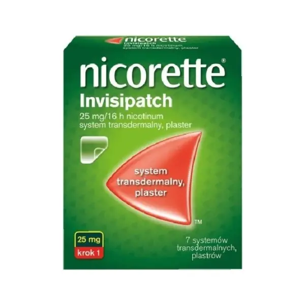 NICORETTE INVISIPATCH Plaster na rzucanie palenia, 25 mg, 7 sztuk