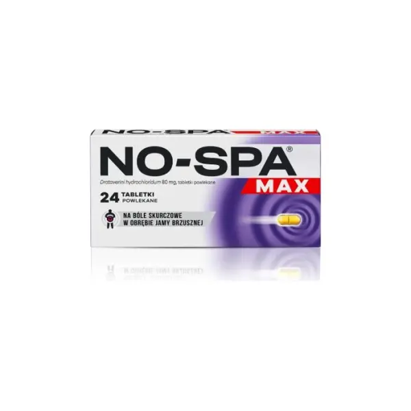 NO-SPA MAX 80 mg, skurczowe bóle brzucha, 24 tabletki