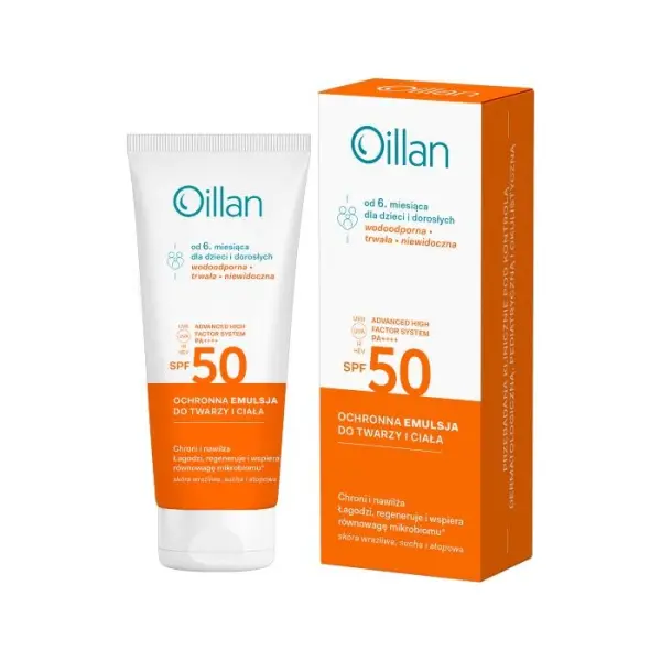 Oillan SUN Emulsja do twarzy i ciała od 6. miesiąca życia 100 ml