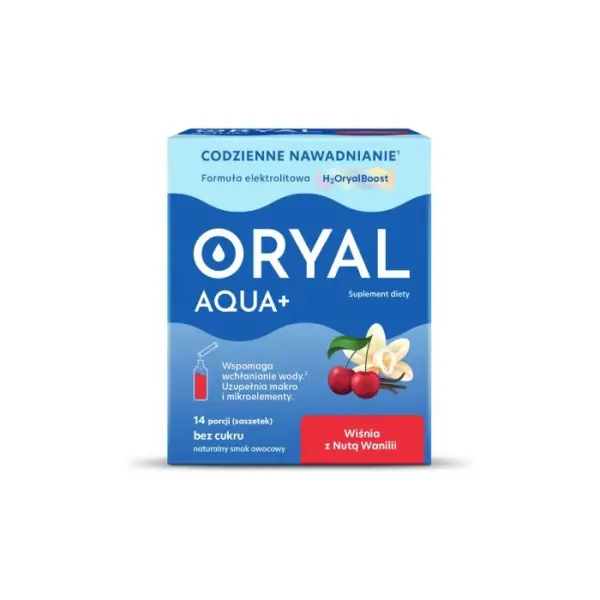 ORYAL Aqua + wiśnia z nutą wanilii elektrolity, 14 saszetek