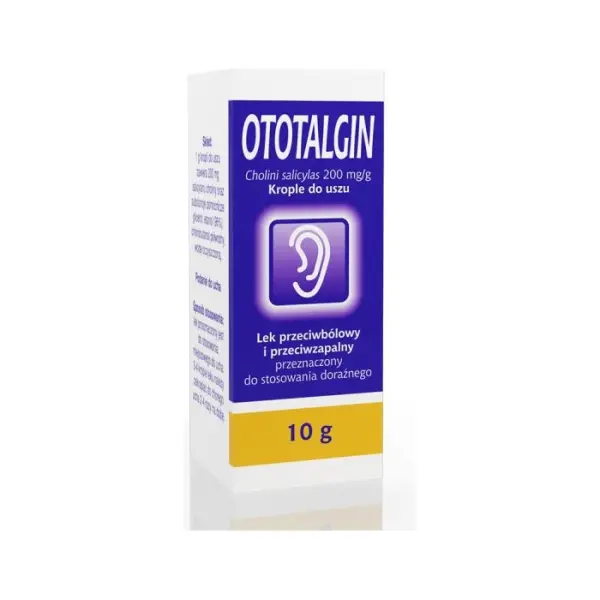 OTOTALGIN, 200 mg/g, krople do uszu, 10 g