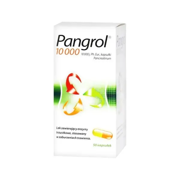 PANGROL 10 000 enzymy trzustkowe, 50 kapsułek