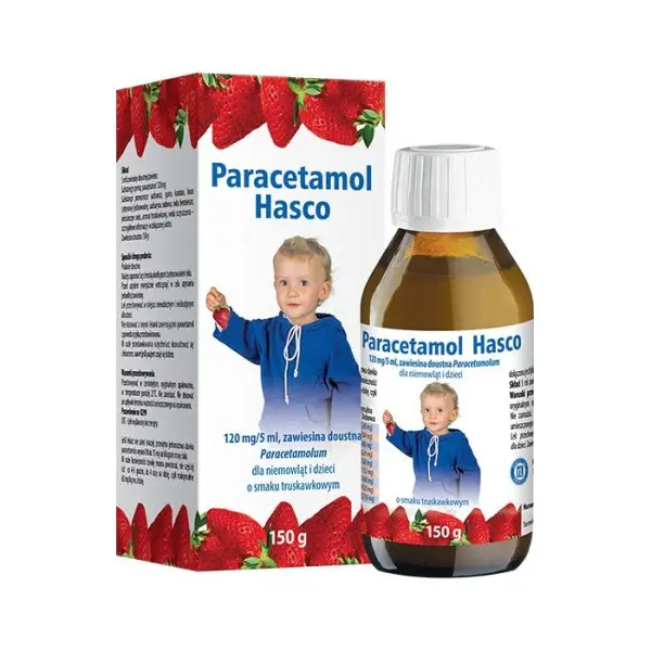 PARACETAMOL HASCO 120mg/5ml syrop o smaku truskawkowym, 150 ml