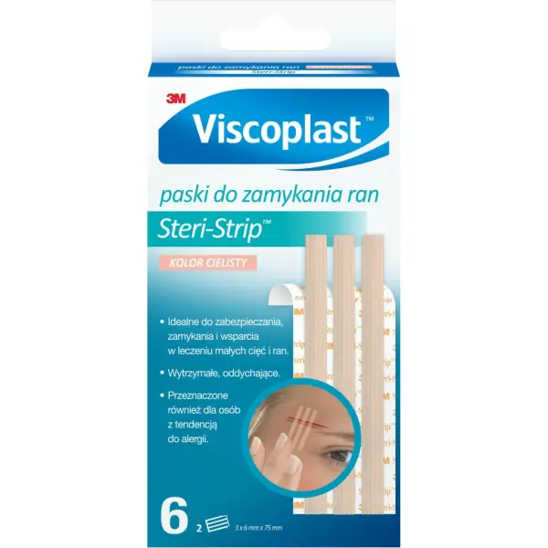 Paski do zamykania ran Steri Strip 6x75mm kolor cielisty 6 szt.