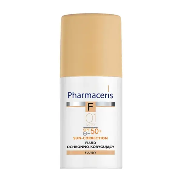 PHARMACERIS F Fluid łagodzący podrażnienia ochronno-korygujący Ivory 01 SPF50, 30 ml