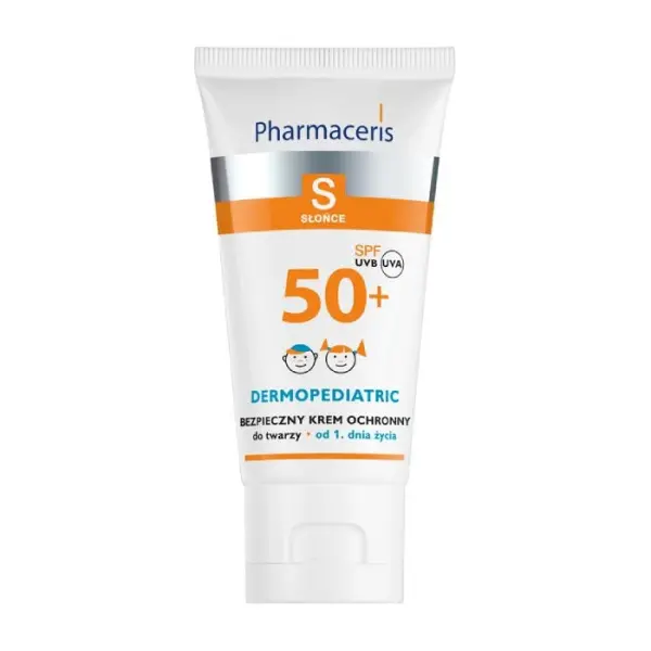 PHARMACERIS S Sun Krem do twarzy dla dzieci bezpieczny 100% filtrów mineralnych SPF 50+, 50 ml