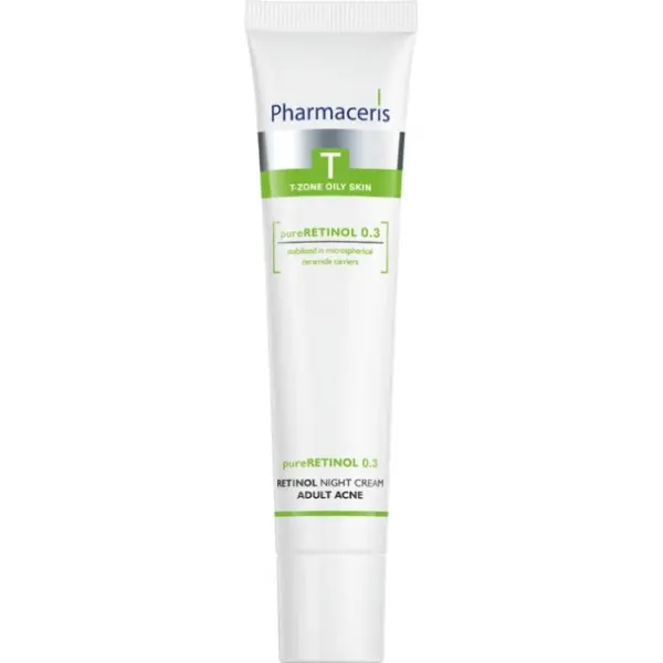 PHARMACERIS T pure-RETINOL 0.3  Krem na noc na trądzik wieku dorosłego, 40 ml
