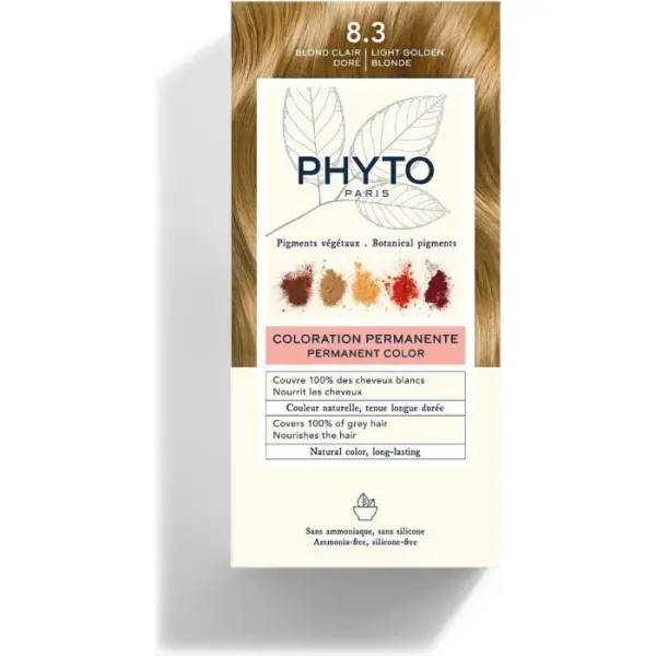 PHYTO COLOR Farba do włosów jasny złoty blond 8,3, 50 ml