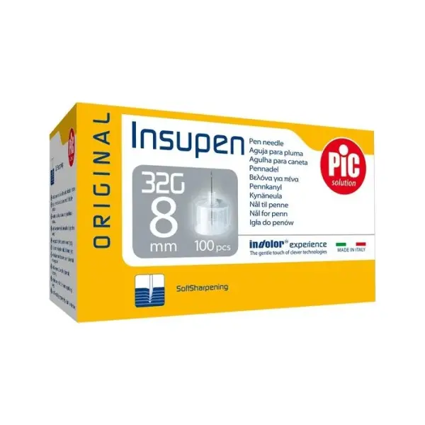 PIC Insupen Original Igł do penów insulinowych 32G 8 mm 100 sztuk