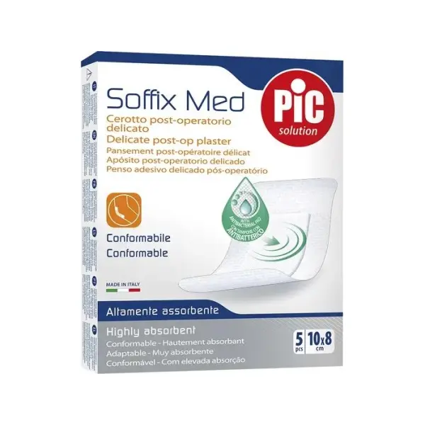 PIC Soffix Med Plaster pooperacyjny antybakteryjny 10 x 8cm 5 sztuk