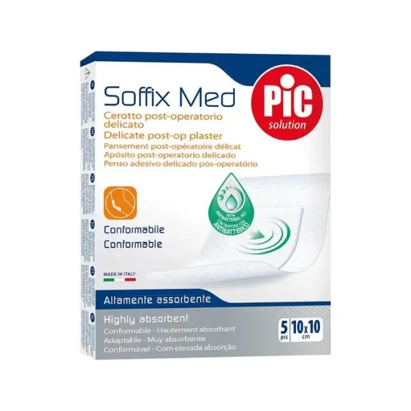PIC Soffix Med Plaster pooperacyjny antybakteryjny 10x10 cm 5 sztuk