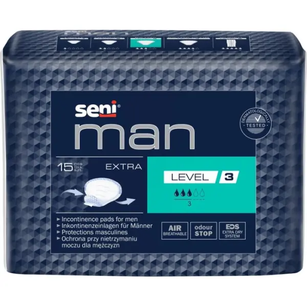 Pieluchy anatomiczne SENI MAN EXTRA Level 3 15 sztuk