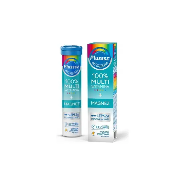 Plusssz 100% Multiwitamina + Magnez 20 tabletek musujących